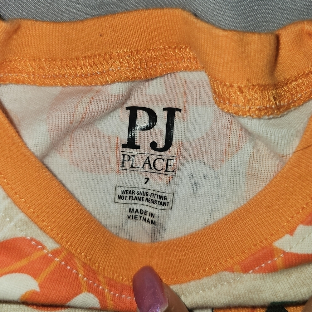 Place Orange Pumpkin and Ghost Kids Footie Pajamas Unisex - Picture 7 of 7